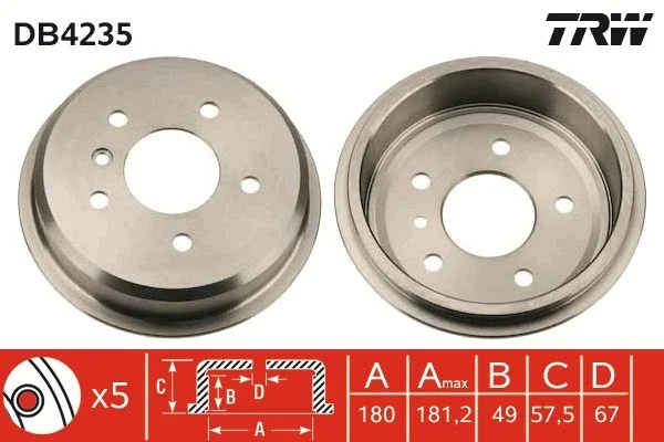 Zavorni boben TRW DB4235