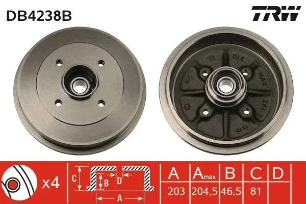 Zavorni boben TRW DB4238B