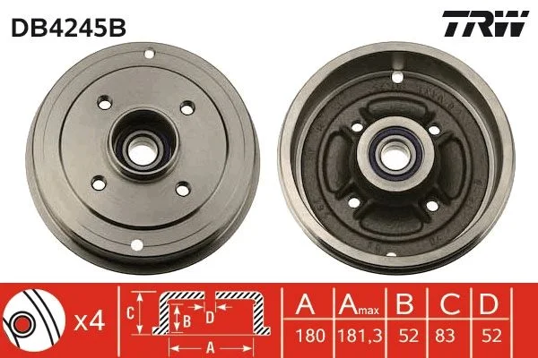 Zavorni boben TRW DB4245B