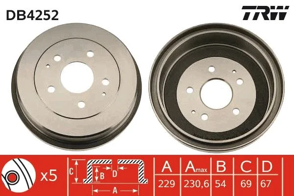 Zavorni boben TRW DB4252