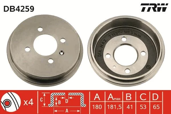Zavorni boben TRW DB4259