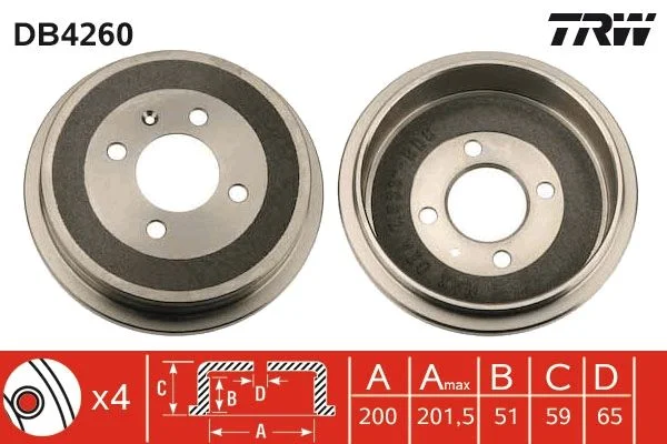 Zavorni boben TRW DB4260