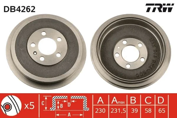 Zavorni boben TRW DB4262
