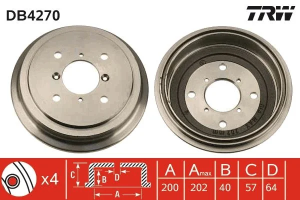 Zavorni boben TRW DB4270