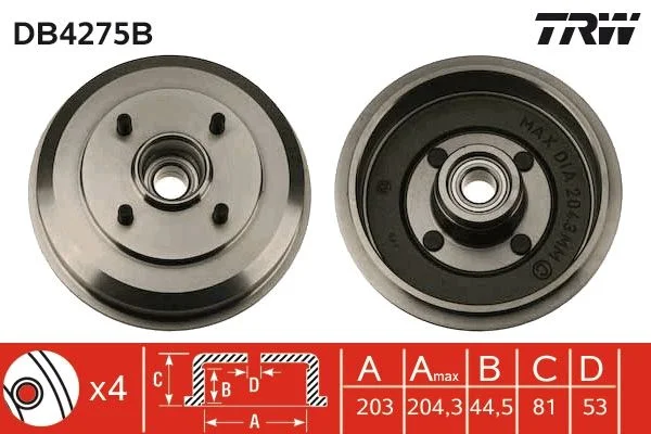 Zavorni boben TRW DB4275B