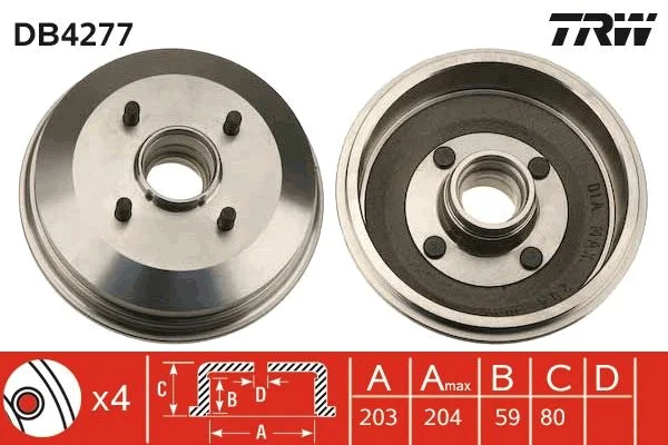 Zavorni boben TRW DB4277