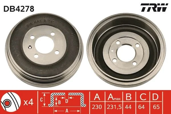 Zavorni boben TRW DB4278