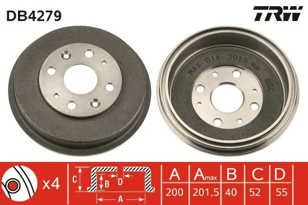 Zavorni boben TRW DB4279