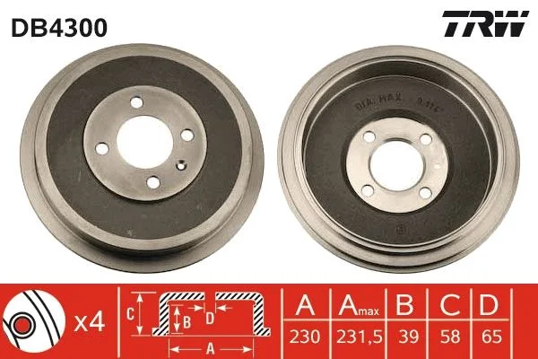 Zavorni boben TRW DB4300
