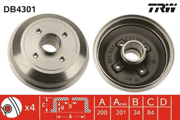 Zavorni boben TRW DB4301