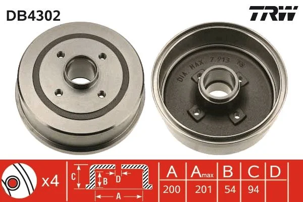 Zavorni boben TRW DB4302