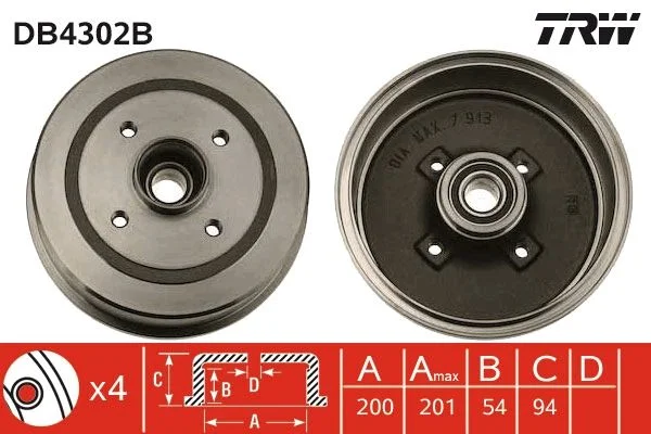 Zavorni boben TRW DB4302B