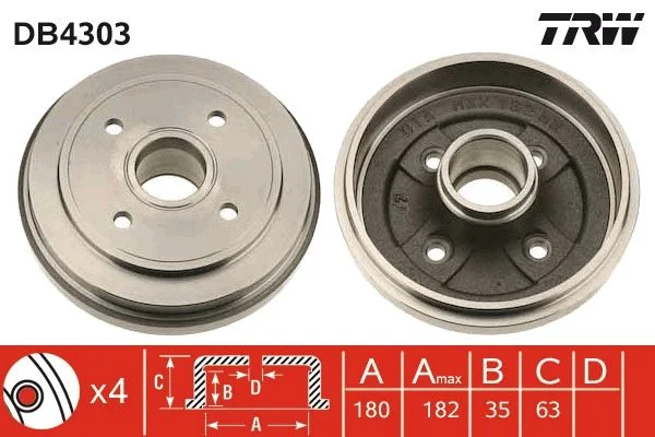 Zavorni boben TRW DB4303