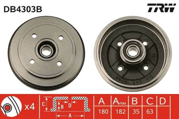 Zavorni boben TRW DB4303B