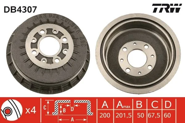 Zavorni boben TRW DB4307
