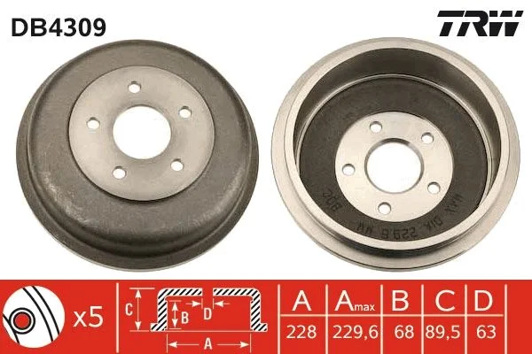 Zavorni boben TRW DB4309