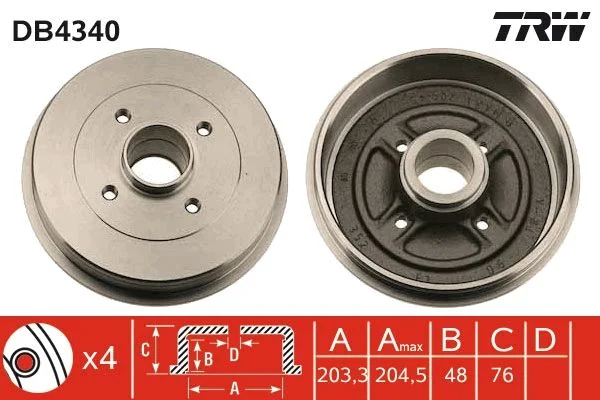 Zavorni boben TRW DB4340