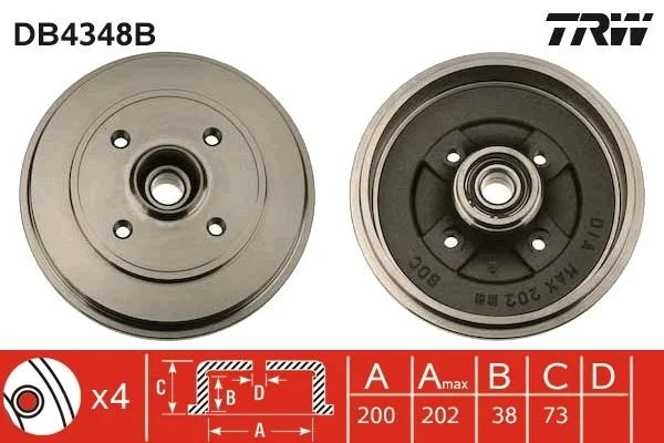 Zavorni boben TRW DB4348B