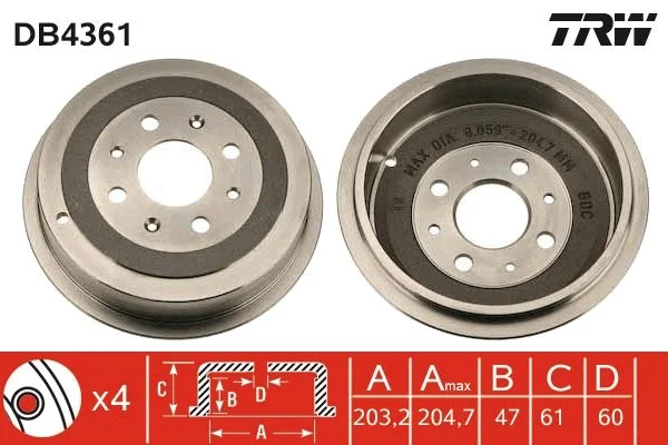 Zavorni boben TRW DB4361