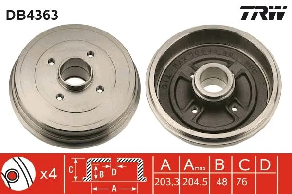 Zavorni boben TRW DB4363