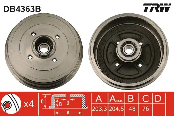 Zavorni boben TRW DB4363B