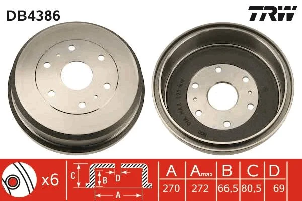 Zavorni boben TRW DB4386