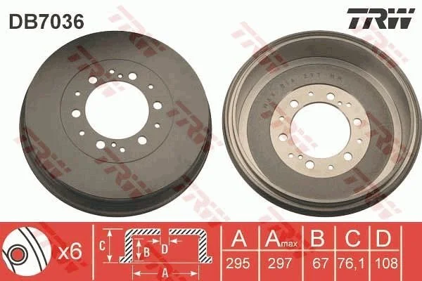 Zavorni boben TRW DB7036