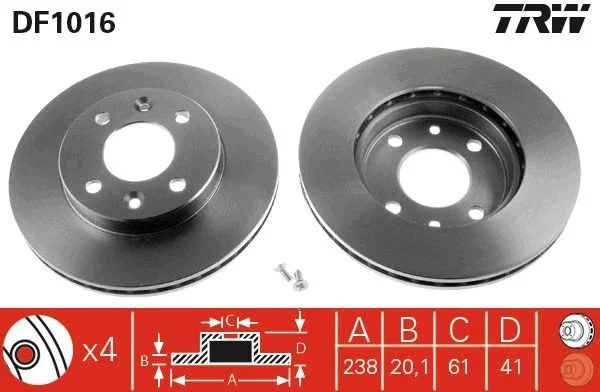 Zavorni disk TRW DF1016