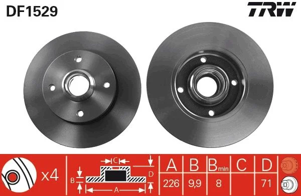 Brake Disc TRW DF1529