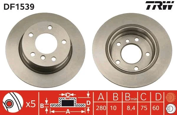 Zavorni disk TRW DF1539