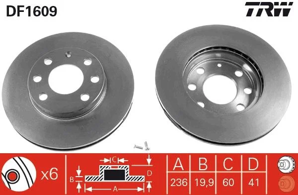 Zavorni disk TRW DF1609