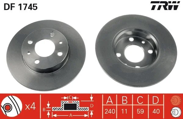 Zavorni disk TRW DF1745
