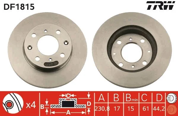 Zavorni disk TRW DF1815