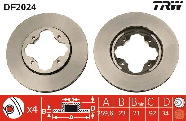 Brake Disc TRW DF2024