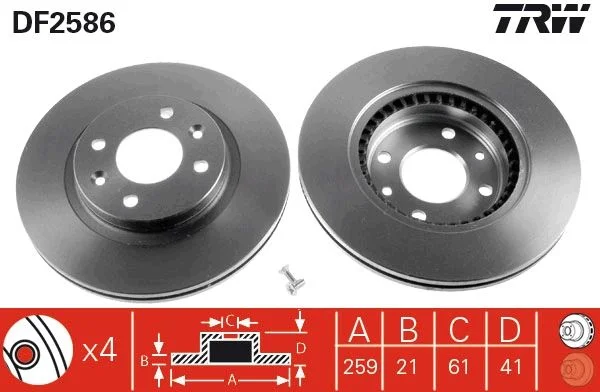 Brake Disc TRW DF2586