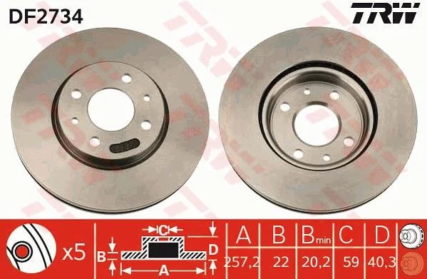 Brake Disc TRW DF2734