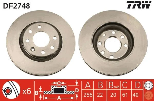 Brake Disc TRW DF2748