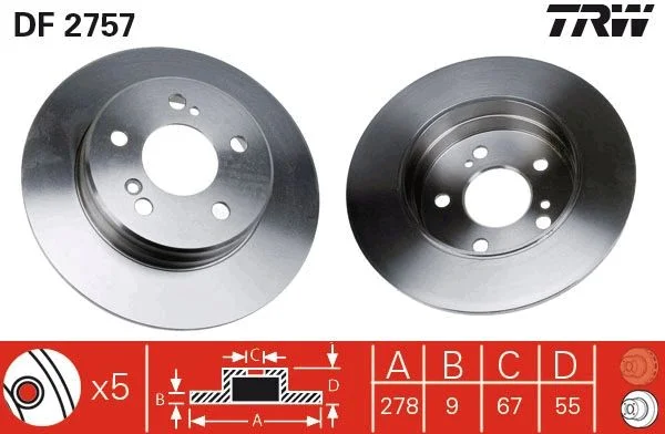 Zavorni disk TRW DF2757