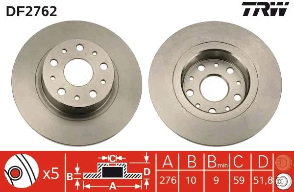 Brake Disc TRW DF2762