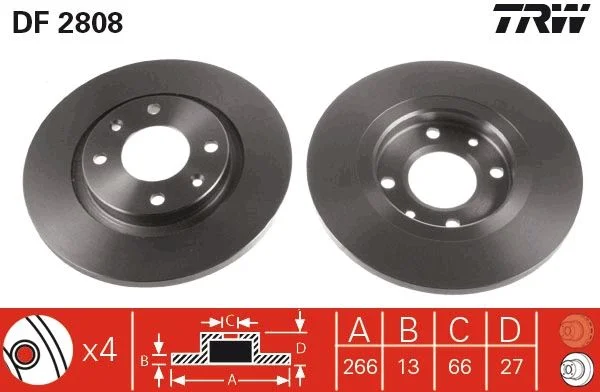 Zavorni disk TRW DF2808
