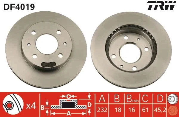 Zavorni disk TRW DF4019