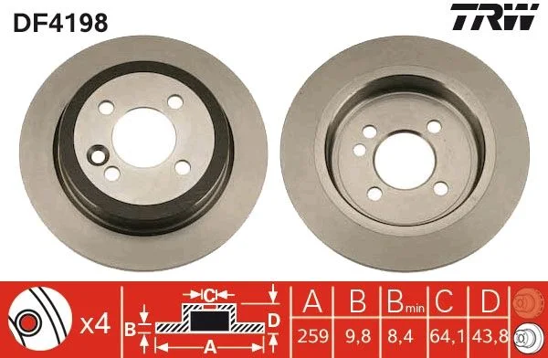 Brake Disc TRW DF4198
