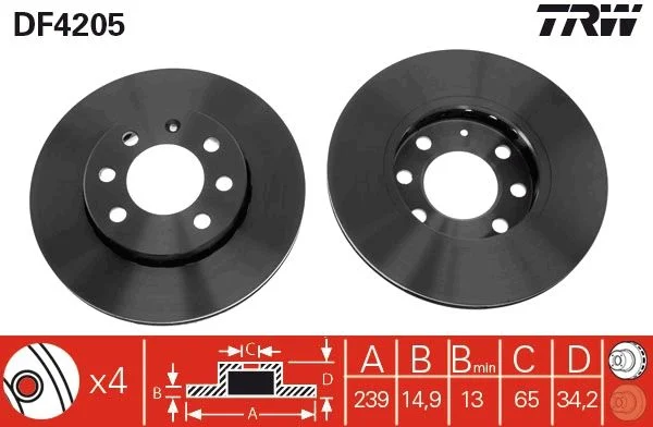 Zavorni disk TRW DF4205