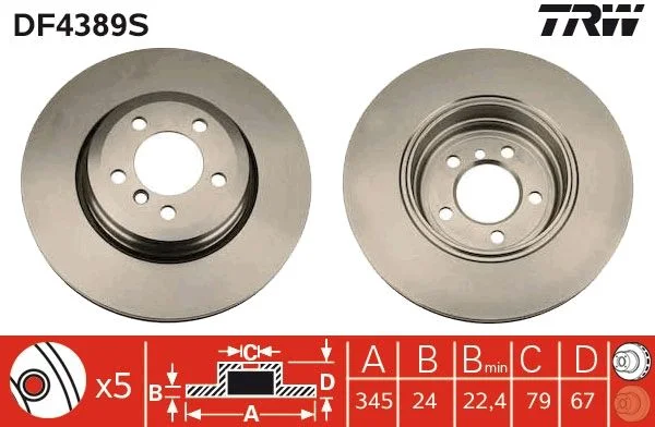 Brake Disc TRW DF4389S