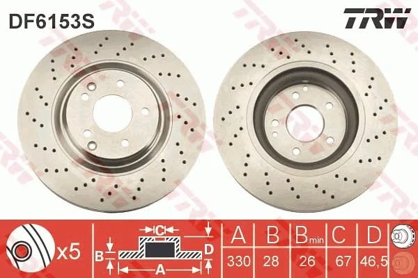 Zavorni disk TRW DF6153S