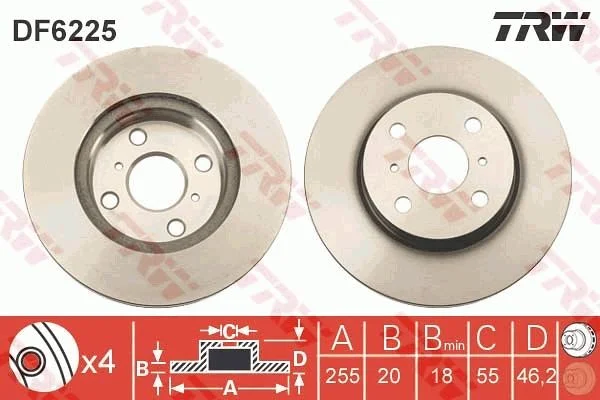 Brake Disc TRW DF6225