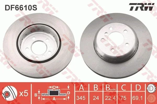 Brake Disc TRW DF6610S