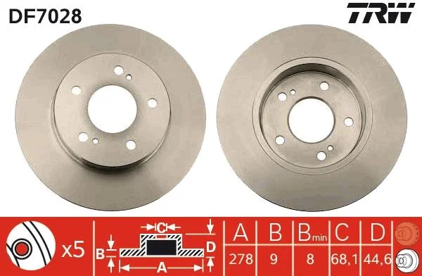 Zavorni disk TRW DF7028