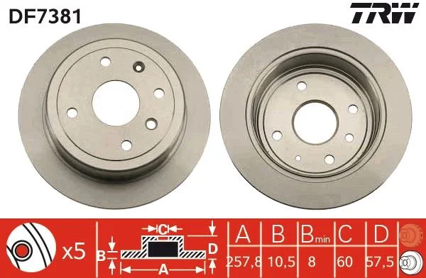 Brake Disc TRW DF7381