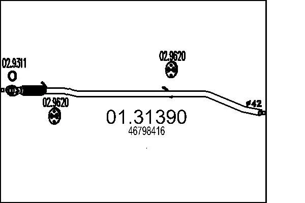 Sprednji dušilec zvoka MTS 01.31390